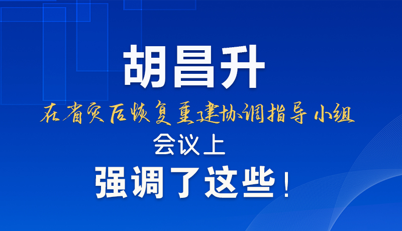 圖解|胡昌升在省災(zāi)后恢復(fù)重建協(xié)調(diào)指導(dǎo)小組會議上強(qiáng)調(diào)了這些！