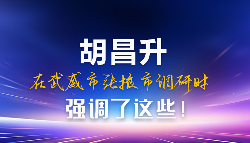 圖解|胡昌升在武威市張掖市調(diào)研時(shí)強(qiáng)調(diào)這些！