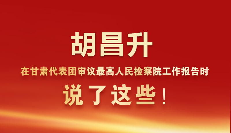 圖解|胡昌升在甘肅代表團(tuán)審議最高人民檢察院工作報(bào)告時(shí)說了這些！